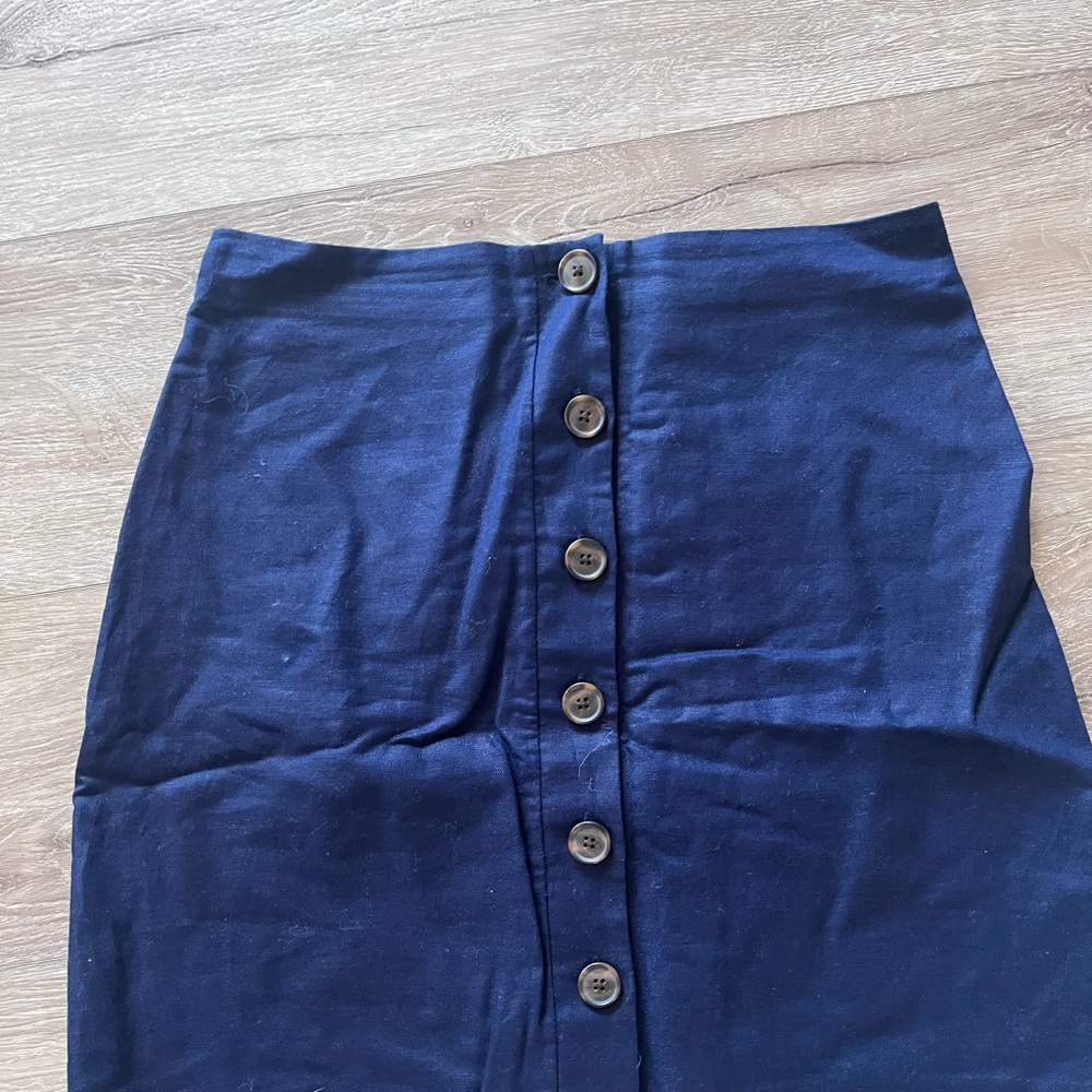 GAP Dark Blue Buttoned Pencil Skirt